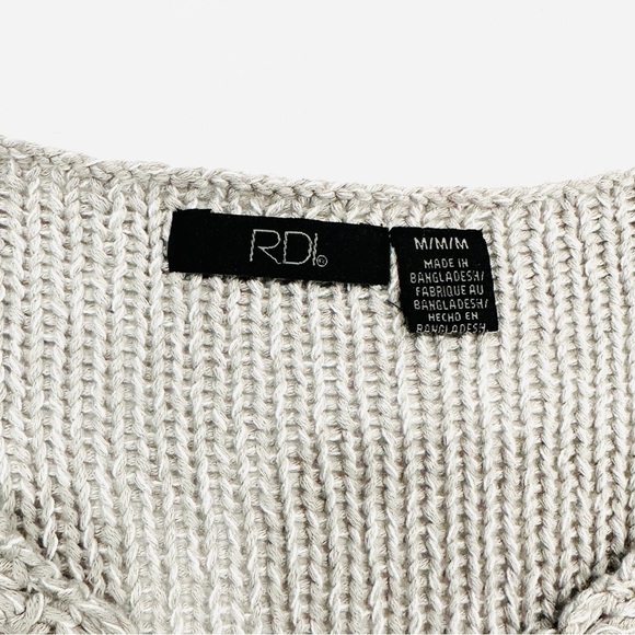 NWOT RDI Grey Multi Weave High Low Sweater - Picture 3 of 5